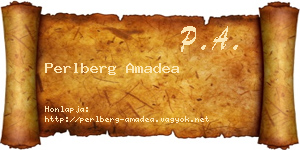 Perlberg Amadea névjegykártya